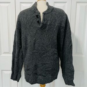 L.L. Bean Lambs Wool Dark Gray Sweater size Large Reg.